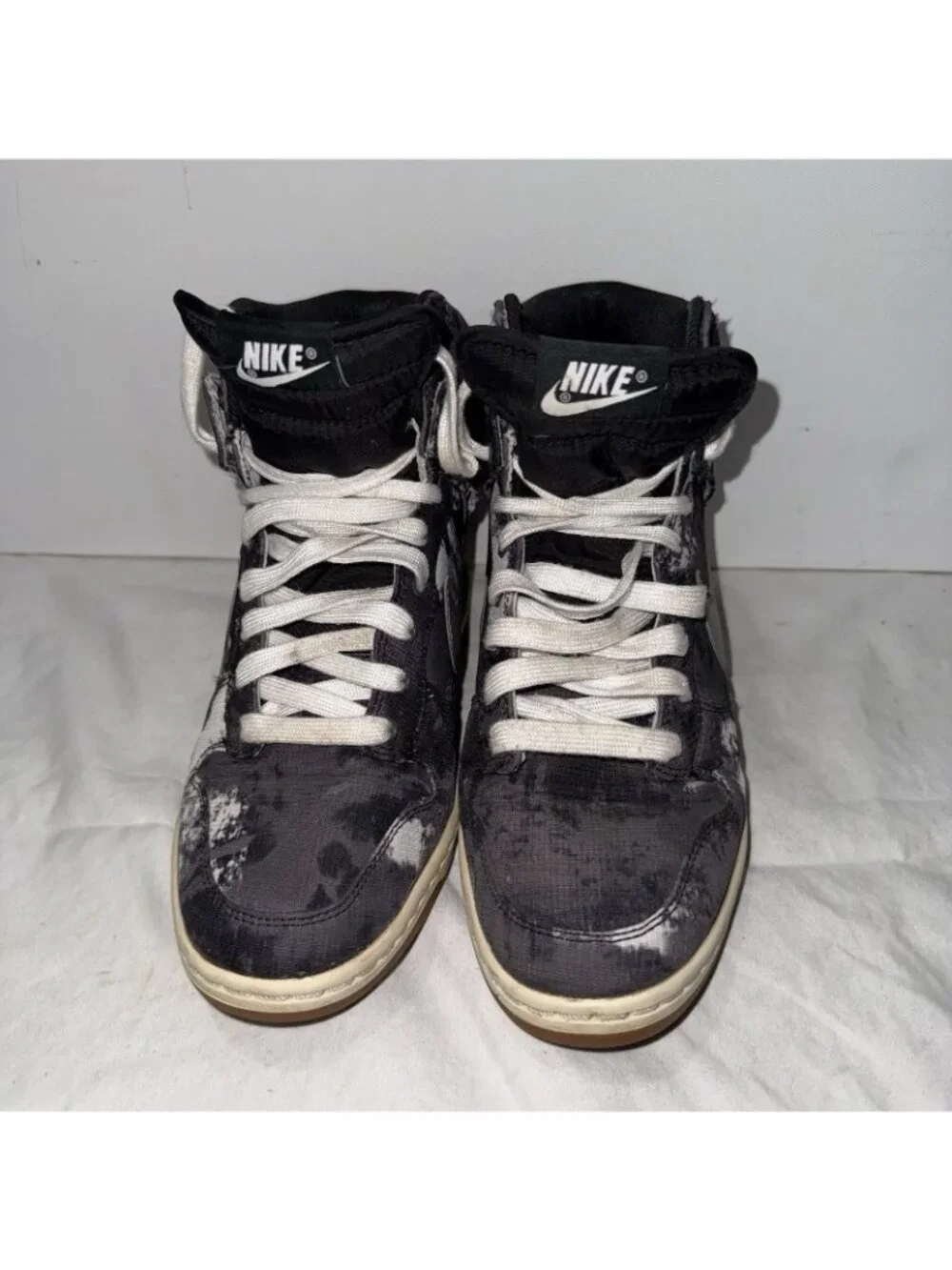 Nike Women’s Dunk Sky High Print Black 543258-004 Sneakers 8.5 Hidden Wedge
